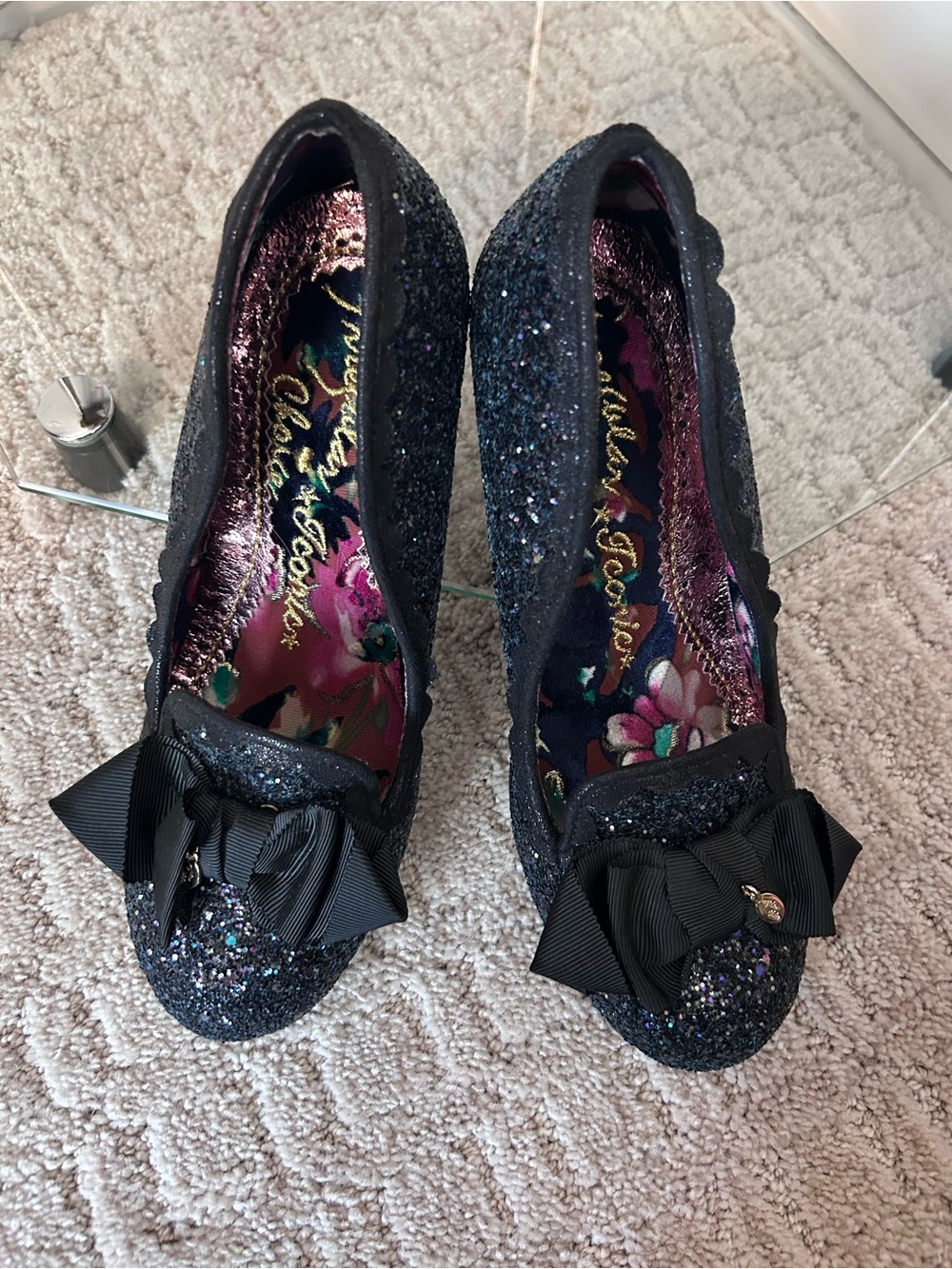 New Irregular Choice Sparkly Bow Heel